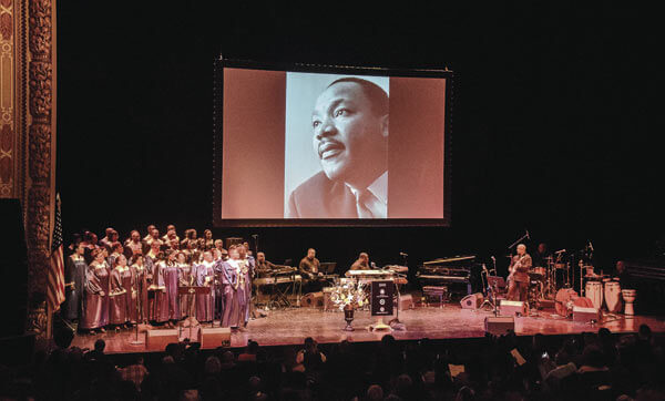 Martin Luther King is celebrated in words and songs