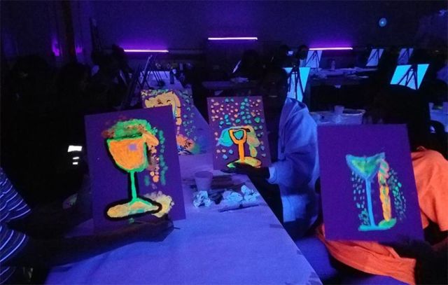 Valentine’s Glow in the Dark Paint Night