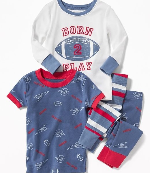 Old Navy Football-Graphic 4-Piece Sleep Set for Toddler & Baby 