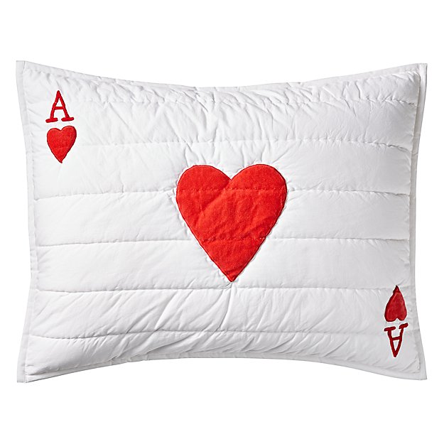 Land of Nod Wonderland Ace of Hearts Sham