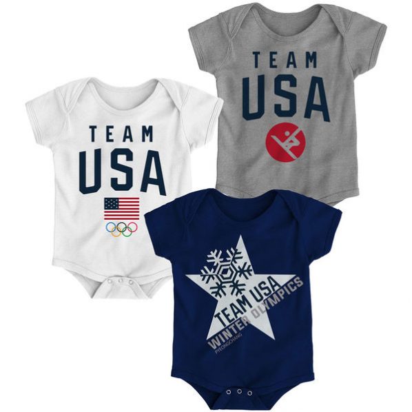 Infant Navy/White/Gray Team USA Starflake Skiier Bodysuit Set