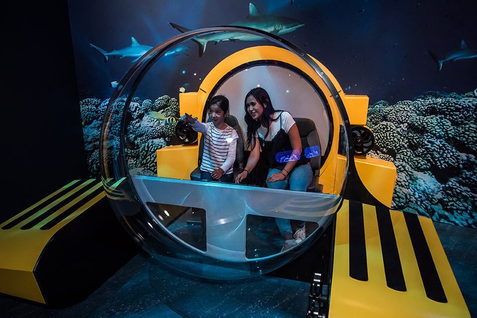 parent and child in submersible
