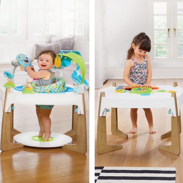 Play/Entertainment: ExerSaucer Gleeful Sea 2-in-1 Activity Center + Art Table