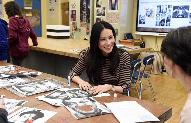 lucy liu at a school