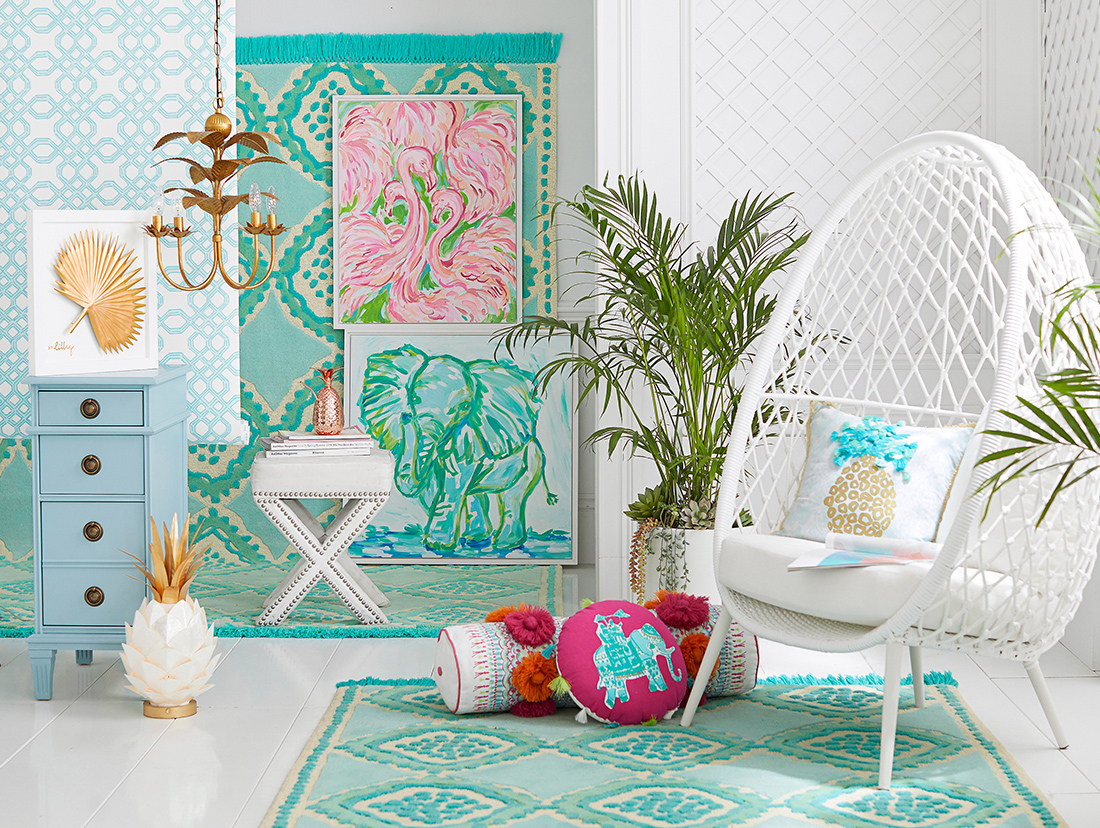 Preppy furniture by Lilly Pulitzer for Pottery Barn