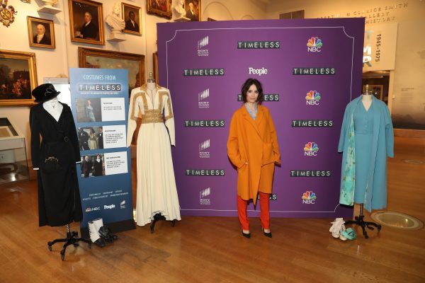 Abigail Spencer in front of People backdrop