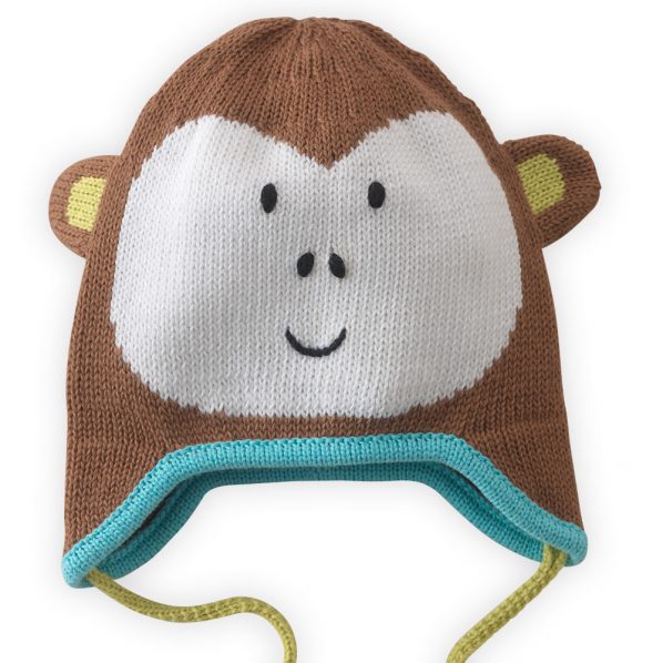 Joobles Organic Baby Earflap Cap - Mel The Monkey