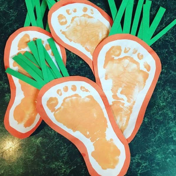 carrot footprints with paint