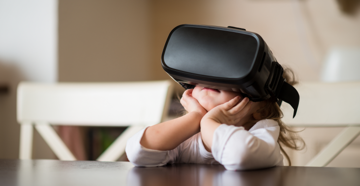 child using a virtual reality headset
