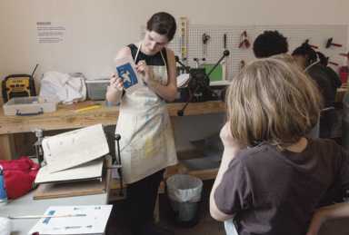 Families nurture their creativity and experience various print-making techniques