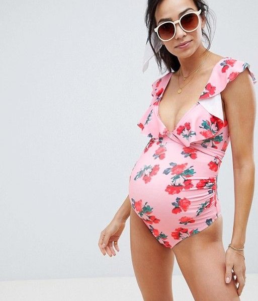 ASOS DESIGN Maternity Wrap Front Swimsuit