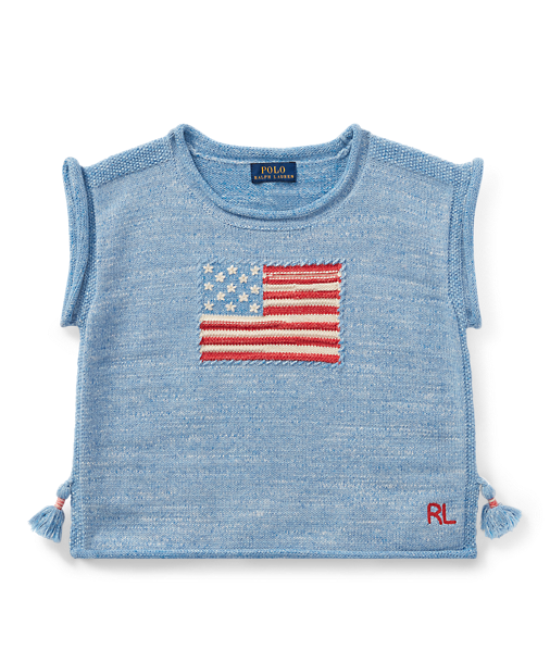 Ralph Lauren Kids Flag Tassel Cotton Sweater