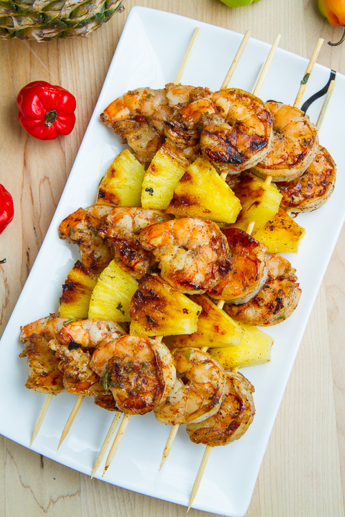 Jerk Shrimp And Pineapple Skewers 