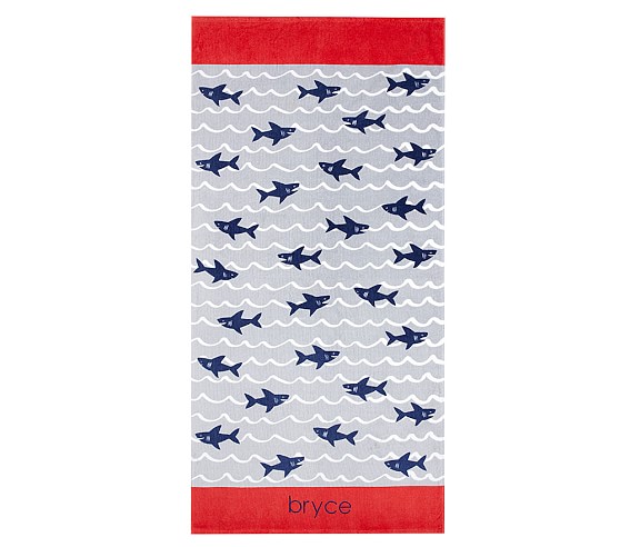 Pottery Barn Kids Allover Shark Beach Towel