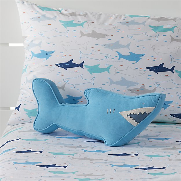 throw pillow shaped like a shark