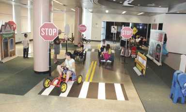 Kids learn street safety in Safety City at Jewish Children’s Museum