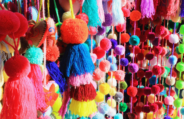 colorful pompoms in mexico