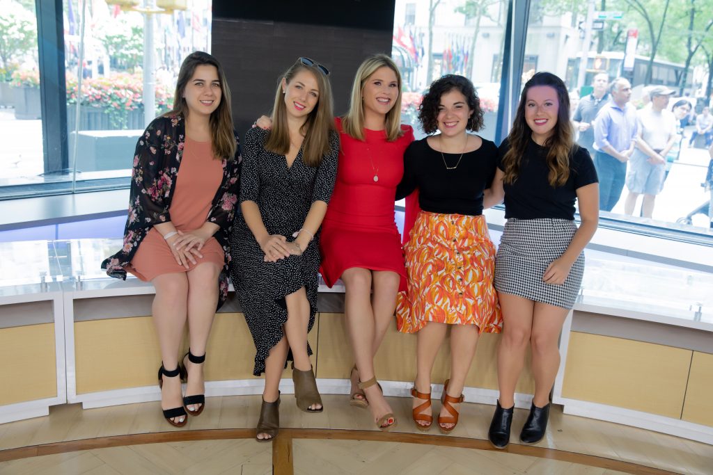 group of young professional women at 30 rock with jenna bush hager