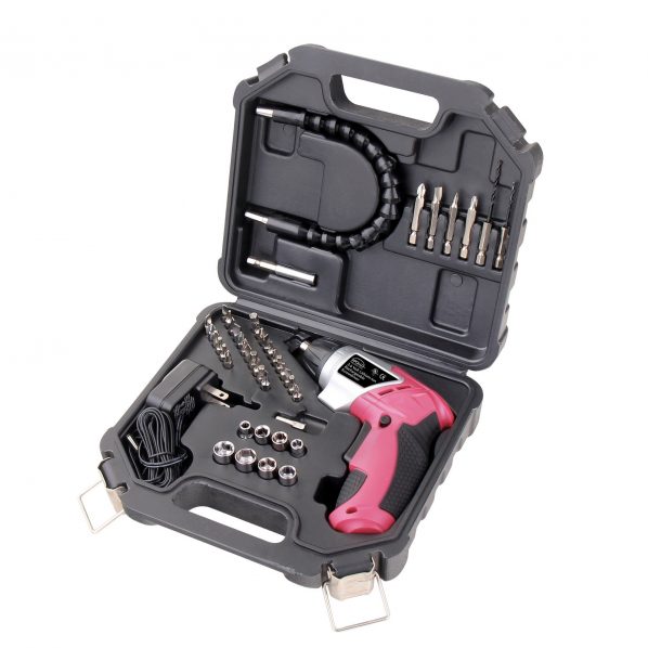 Apollo 3.6 Lithium-Ion Rechargeable Screwdriver with 45 Pieces Accessory Set - Pink DT4944P
