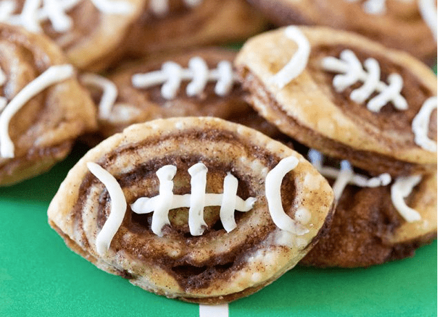 Football Cinnamon Roll Cookies