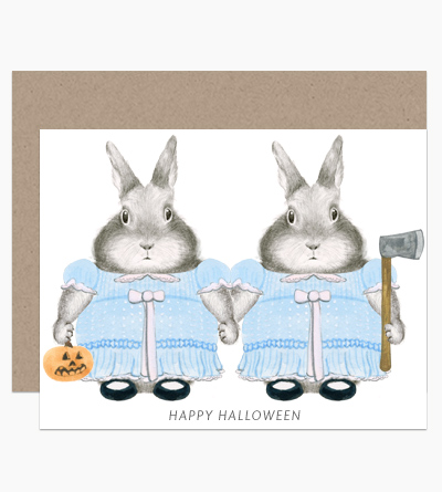 Shining Bunnies Halloween Card