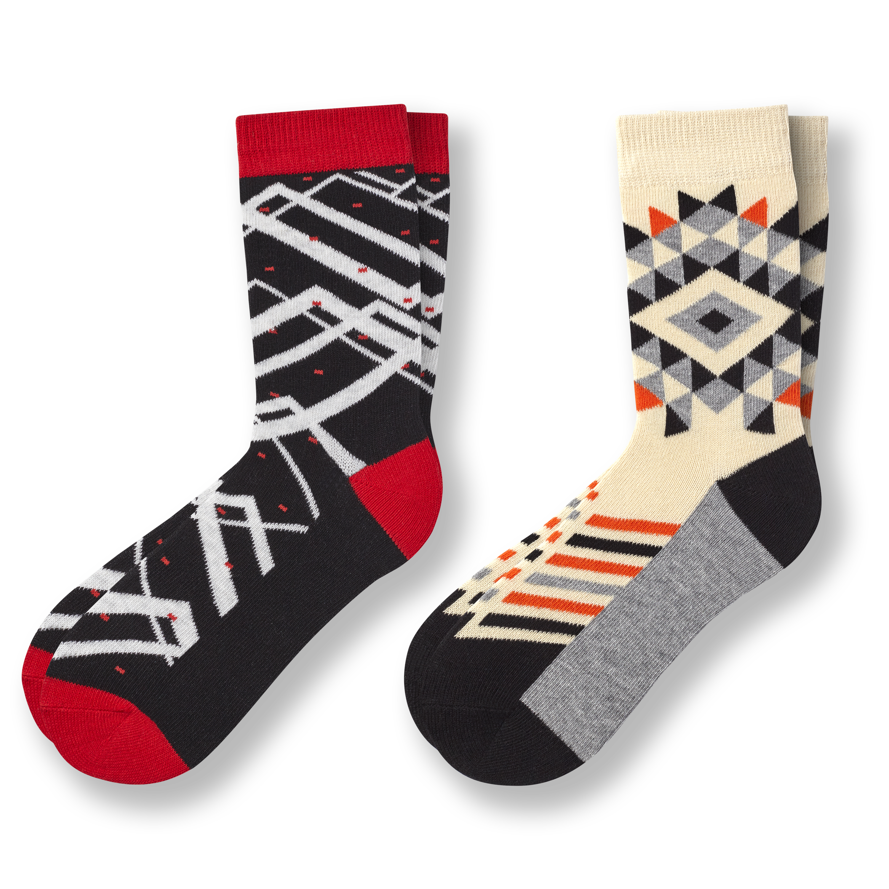 geometric patterned socks