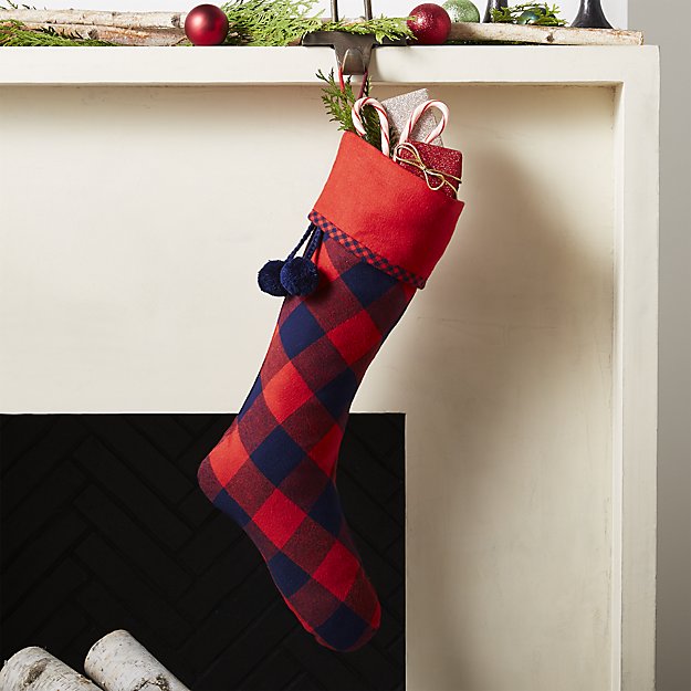 Draper James x Crate and Barrel Buffalo Check Red Plaid Stocking