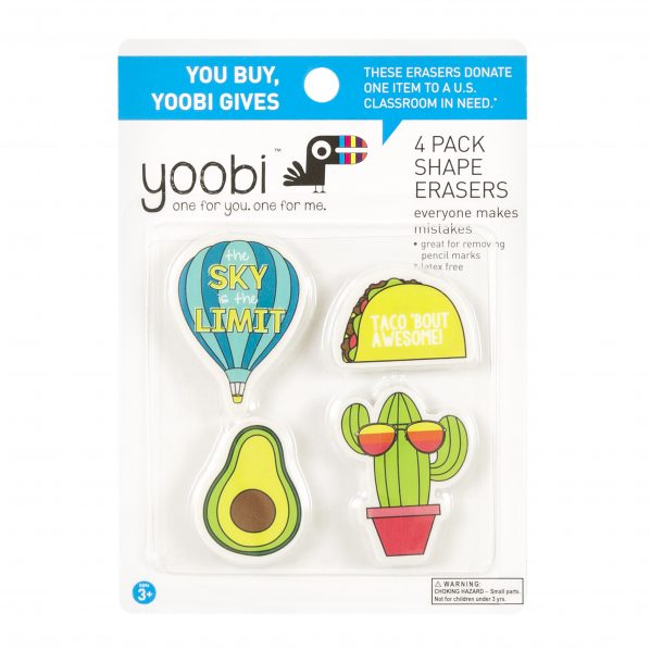 Yoobi Sky Is The Limit Four Pack Erasers