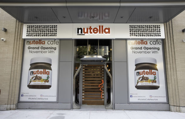 exterior of new nutella cafe in new york city