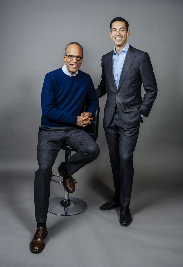 father and son photo of news anchor lester holt and his son