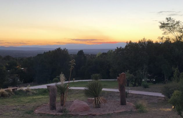 sunset over mountains