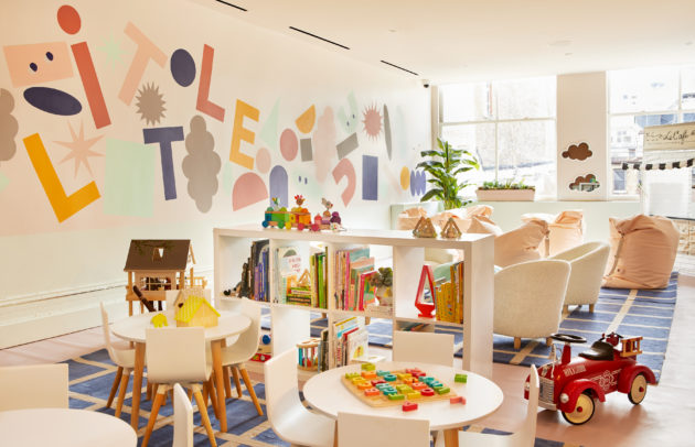 brightly lit children's play room