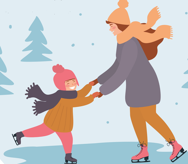 graphic of mother and daughter ice skating