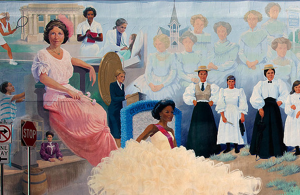 Painted mural of influential women