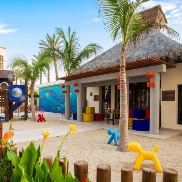 out door kids club at hyatt resort in Los Cabos, Mexico