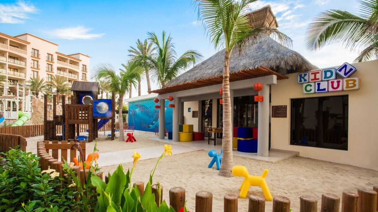 out door kids club at hyatt resort in Los Cabos, Mexico