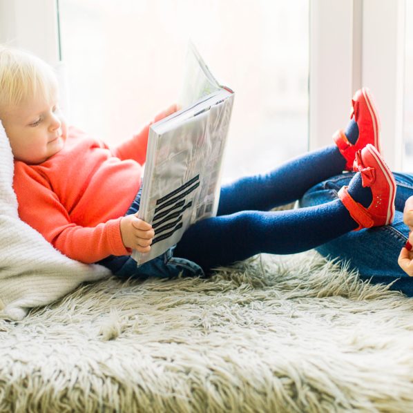 child reading a book