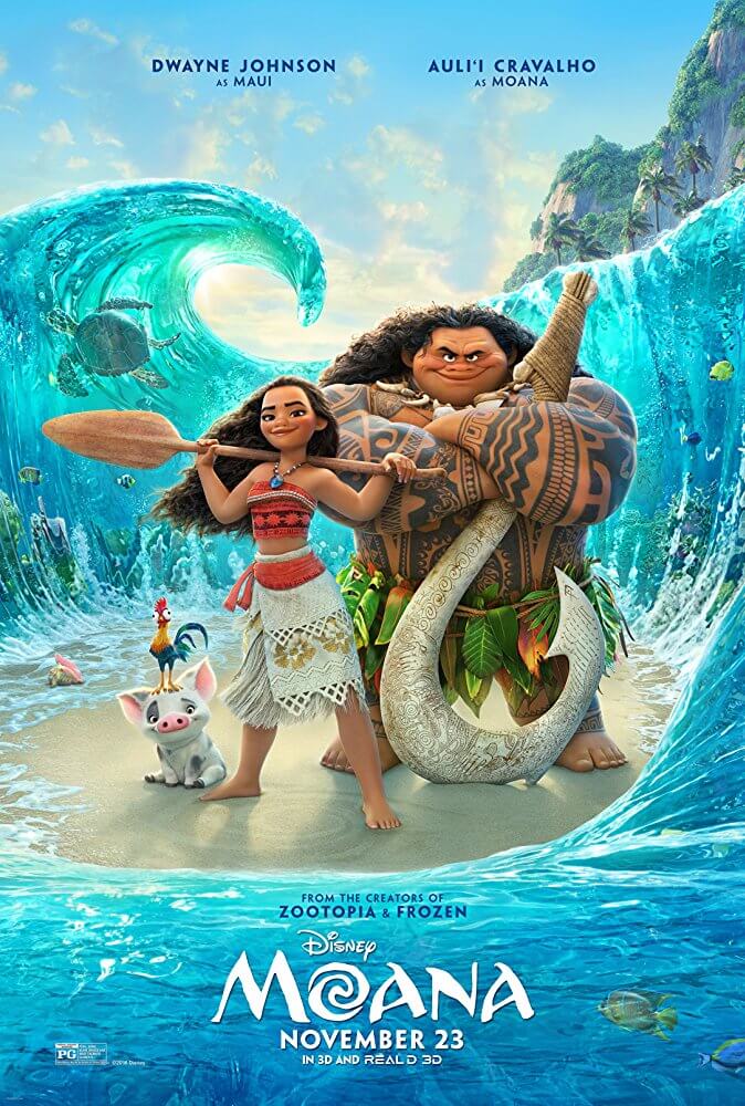 Dwayne Johnson, Temuera Morrison, Nicole Scherzinger, Any Gabrielly, and Auli'i Cravalho in Moana (2016)