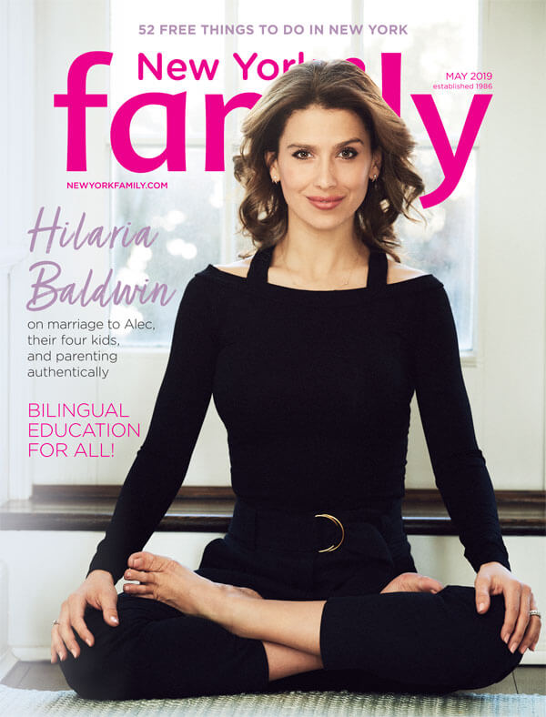 hilaria baldwin on cover of new york family magazine