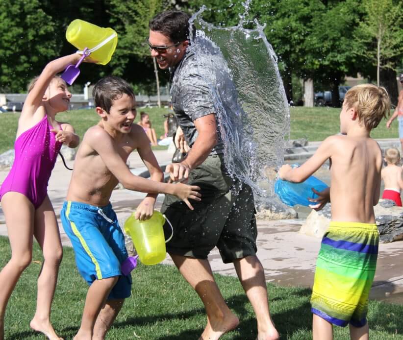 kids playing with water