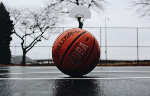 basketball in the court