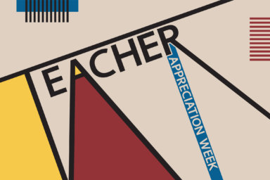 Teacher Appreciation Week modern Bauhaus concept.