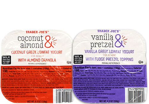 Greek Lowfat Yogurts with Toppings