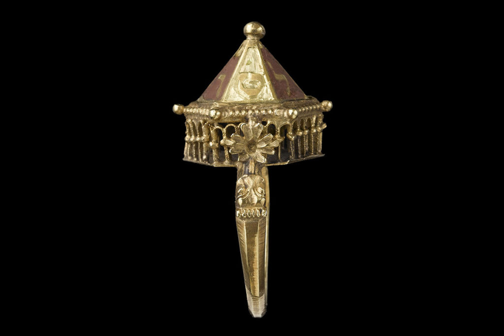a gold ornamental object
