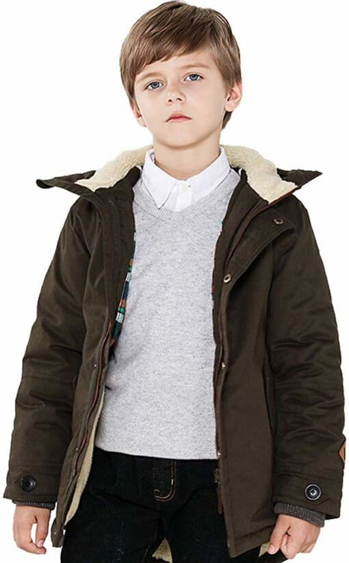 SOLOCOTE Boys Winter Coats Kids Winter Jacket Warm Thick Heavyweight Tough Long Windproof Outwear with Hood 