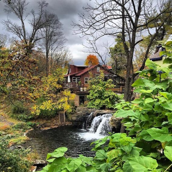 small waterfall in the Catskills