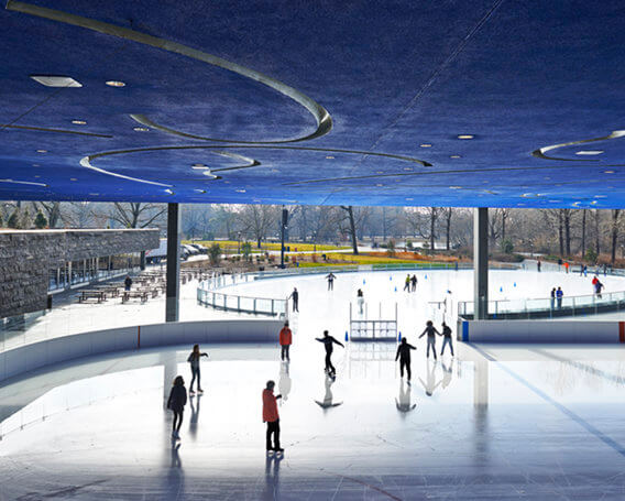 people ice skating at LeFrak Center at Lakeside