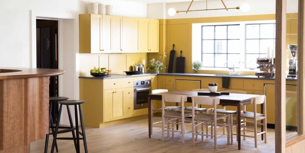 yellow kitchen