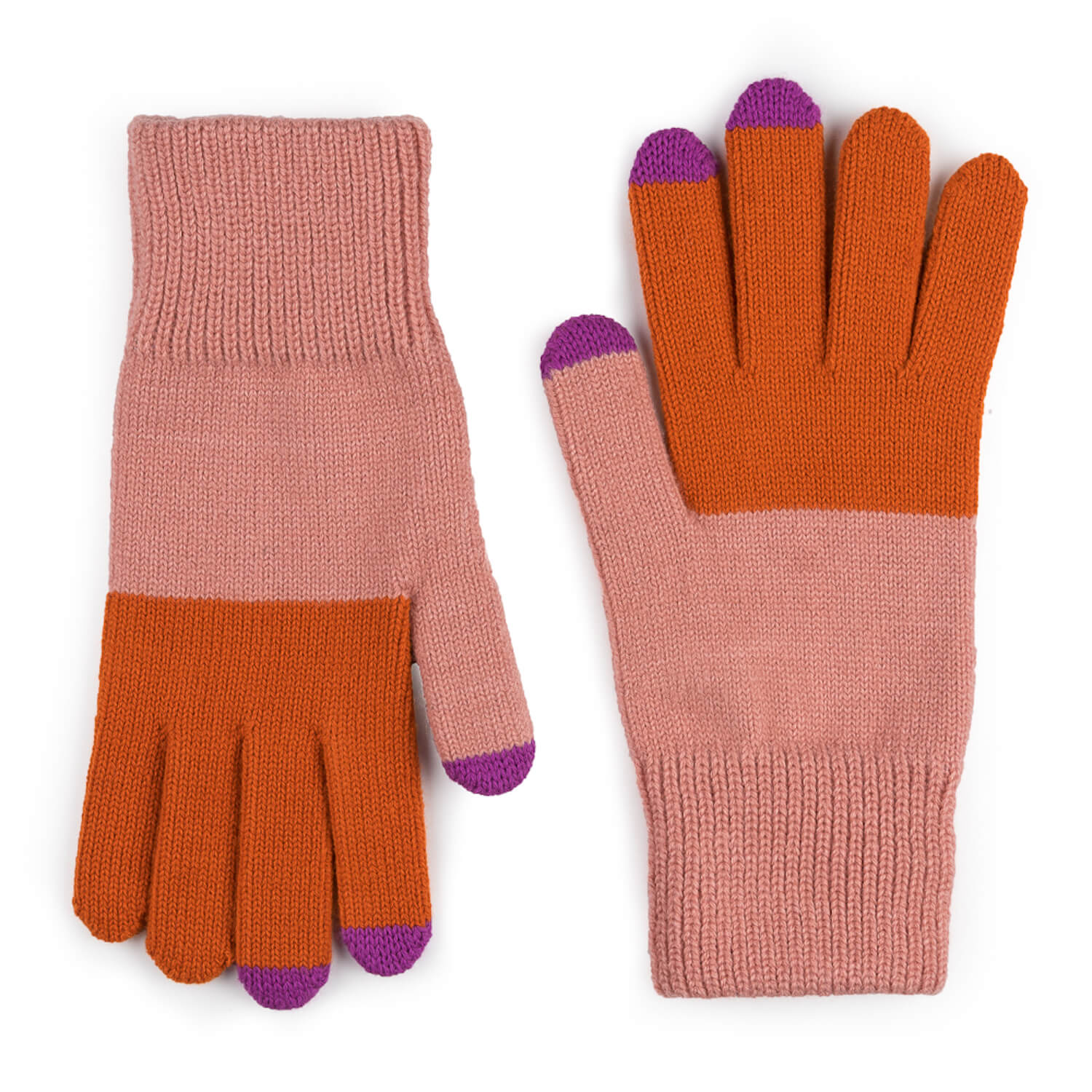 Verloop Pink/Coral Colorblock Touchscreen Gloves
