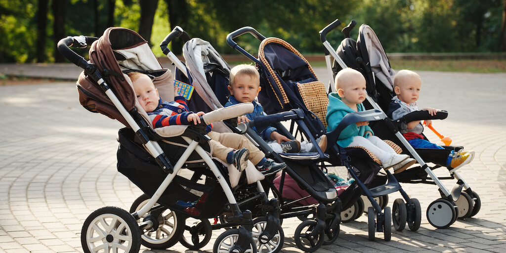 babies in strollers